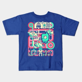 World 2 [blue, white, pink] T-Shirt Kids T-Shirt